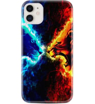 Apple iPhone 11 12 13 Mini Kılıf Desemli Silikon Red Blue Leon 1714
