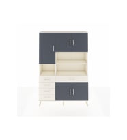 Arges Dolap 9 Raflı 5 Çekmeceli 5 Kapaklı 132x30x195 Aytaşı-Antrasit/Aytaşı