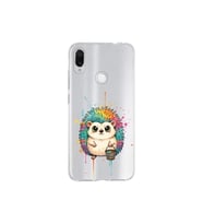 Redmi Note 7 ile Uyumlu Splash Kirpi Tasarımlı Şeffaf Silikon Kılıf