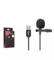 Hadron HD569 USB Yaka Mikrofonu 1.5m Bilgisayar Kayıt Mikrofonu - SİYAH