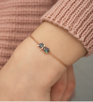 925 Ayar Mistik Topaz Taşlı Kedi Kadın Gümüş Bileklik