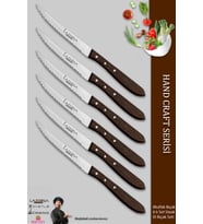 Lazbisa Hand Craft Serisi Setak Et Bıçağı 6 Lı Mutfak Bıçak Restoran Et Steak Bıçak ( Mtf-058 )