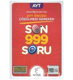 karakök yayınları Ayt Sözel Öğrencileri İçin Ayt Öncesi Son 999 Soru Karakök Yayınları (Çok Renkli)