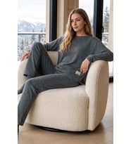 Pijamoni Kadın Bisiklet Yaka Uzun Kol Selanik Kışlık Pijama Takımı 1155-5 - 1 Adet
