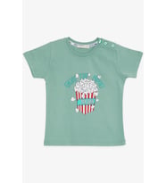 Breeze Girls & Boys Erkek Çocuk Tişört Pop Corn Baskılı 2-6 Yaş, Mint Yeşili