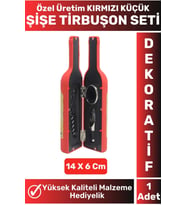 Premium Yüksek Kaliteli Tasarımlı Şişe Açacağı KIRMIZI Tirbuşon Seti