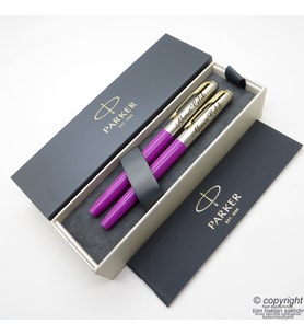 Parker Jotter Original Fuşya GT Dolma Kalem + Roller Kalem Set  İsme Özel Kalem  Hediyelik Kalem