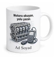 Otomotiv Teknolojisi Öğrencisine Araç Diyagnostik Motor Bloğu Kupa Hediye Bardak