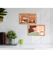 BK Home Coffee Tasarımlı Dekoratif 2'li Retro Ahşap Tablo-11