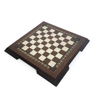 Flat Ayaklı Ahşap Satranç Tablası Küçük Ceviz 35x35cm