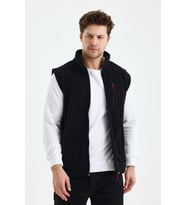 Monox Erkek Tam Fermuarlı Spor Polar Yelek (Siyah)