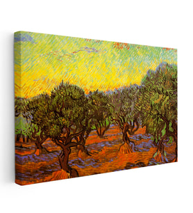 Kanvas Tablo Vincent van Gogh Zeytin Ağaçları Tarlası Ressam Tablosu Ev Ofis Dekoru