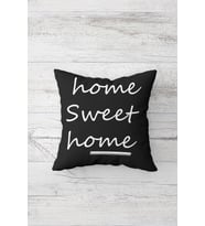 Home Sweet Home Çift Tarafı Baskılı Gizli Fermuarlı Yastık Kılıfı Kırlent Koltuk Yastık Kılıfı (Antrasit)
