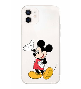 Apple iPhone 12 Mini Uyumlu Kamera Korumalı Tıpalı Kapak Mickey Mouse TasarımlıŞeffaf Kılıf