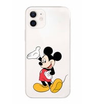 Apple iPhone 12 Mini Uyumlu Kamera Korumalı Tıpalı Kapak Mickey Mouse TasarımlıŞeffaf Kılıf