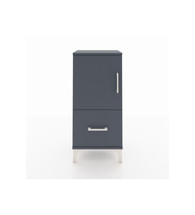 Arges Komodin 2 Raflı Tek Çekmeceli Tek Kapaklı 44x30x96 Antrasit-Antrasit