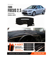 FORD FOCUS 2.5 SEDAN KAPAKLI (2008-2011) Uyumlu Torpido Örtüsü Torpido Kılıfı - Siyah Bej