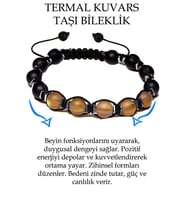 Sertifikalı Kahverengi Termal Kuvars Oniks Taşı Bileklik (Çok Renkli)