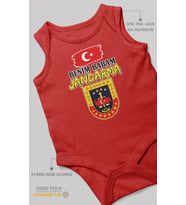 Benim Babam Jandarma Sıfır Kol Bebek Zıbını %100 Pamuk