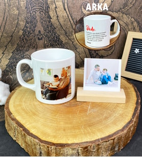Kişiye Özel Fotoğraf Tutucu Ve Dede Tasarımlı Kupa Set