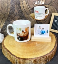 Kişiye Özel Fotoğraf Tutucu Ve Dede Tasarımlı Kupa Set