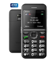Welio WKEY T200 Tuşlu Cep Telefonu Kameralı Asker Telefonu Yaşlı Cep Telefonu (KVK GARANTİLİ) (Siyah-Gri)