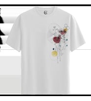 Floral Hex - %100 Pamuklu Kadın Beyaz Tişört - Premium Quality (Siyah - Beyaz)