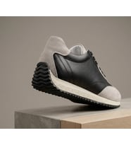 Growish GD0124 Hakiki Deri & Nubuk Termoaktif Taban Üst Kalite Koku Yapmaz Siyah Antrasit Yeşil Hafif Taban Sneaker Spor Ayakkabı