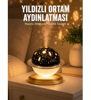 Hava Nemlendirici Led Işıklı Gece Lambası Yıldız Görünümlü Renk Değiştiren