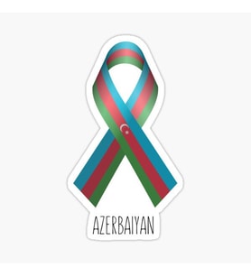 Azerbaycan Azerbaijan 18 Cm Araba Arka Cam Sticker MD9