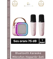 Yeni Nesil Şarj Edilebilir Pilli Güçlü Ses Performanslı Bluetooth Karaoke Mikrofon Hoparlör Seti