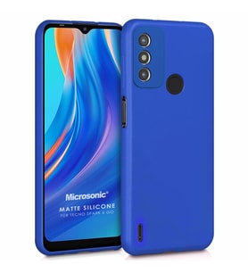 Microsonic Matte Silicone TECNO Spark 6 Go Kılıf Mavi