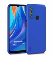 Microsonic Matte Silicone TECNO Spark 6 Go Kılıf Mavi