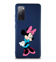 Samsung Galaxy S20 FE Soft Premier Kapak Minnie Mouse-F Tasarımlı Silikon Kılıf - Lacivert (Şeffaf)