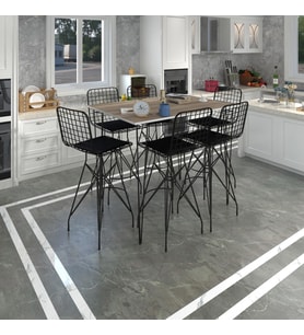 Knsz masa sandalye takımı hem105zengin crdsyh 130*070 6 sandalye syhsyh