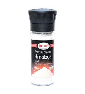 Bağdat Baharat Cam Değirmenli Yemeklik Himalaya Granül Çakıl Doğal Kaya Tuzu 110 Gr