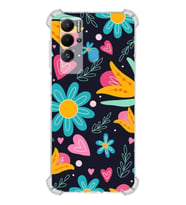 PrintiFy Tecno Pova Neo Uyumlu Retro Color 1 Baskılı Şeffaf Köşe Korumalı Antişok Kılıf