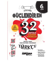 Ankara Yayıncılık 6. Sınıf Türkçe Güçlendiren 32 Haftalık Kazanım Denemeleri (Çok Renkli)