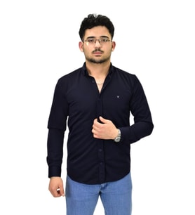 Erkek Spor Silim Fit Uzun Kol Gömlek BGL-ST04484 (Lacivert)