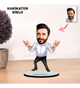 KİŞİYE ÖZEL KARİKATÜR MÜDÜR TASARIMLI ERKEK BİBLO XKB11