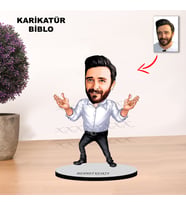 KİŞİYE ÖZEL KARİKATÜR MÜDÜR TASARIMLI ERKEK BİBLO XKB11
