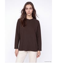 LCW Modest Kahverengi Soft Touch Oversize Kadın Sweatshirt Tunik