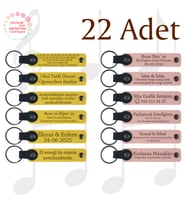 Sarı & Yavru Ağzı, 22’li Set, Minik Öğrenciler İçin Hatıra, Kişiselleştirilebilir Yazılı Anahtarlık
