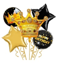 Gold Kral Tacı Şekilli Folyo Balon 5 li Set