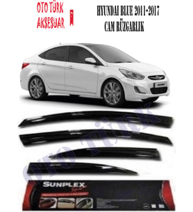 Hyundaı Accent Blue 2011-2017 Mugen Cam Rüzgarlığ Ön-Arka Sunplex (Siyah)