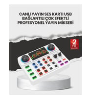 Mey İthalat® Çok Efektli Canlı Yayın Ses Mikseri USB ve Kablosuz Uyumlu