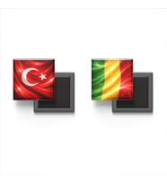 Buzdolap Magnetleri - Mali Bayrağı ve Türk Bayrağı - 2'li Set Magneti