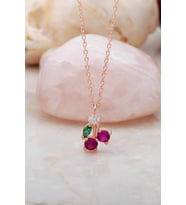 Kiraz Rose Mini Gümüş Kolye 7212
