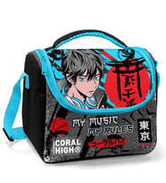 Coral High Siyah Mavi Anime Isı Yalıtımlı Beslenme Çantası - Erkek Çocuk