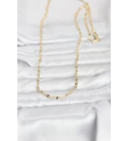 14K Gold Renk Lazerli Gemici Zincir 60 cm Kadın Kolye (CM) (Standart)
